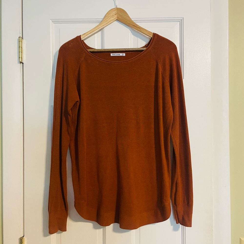 Pink Clover Rust Sweater-Size Medium